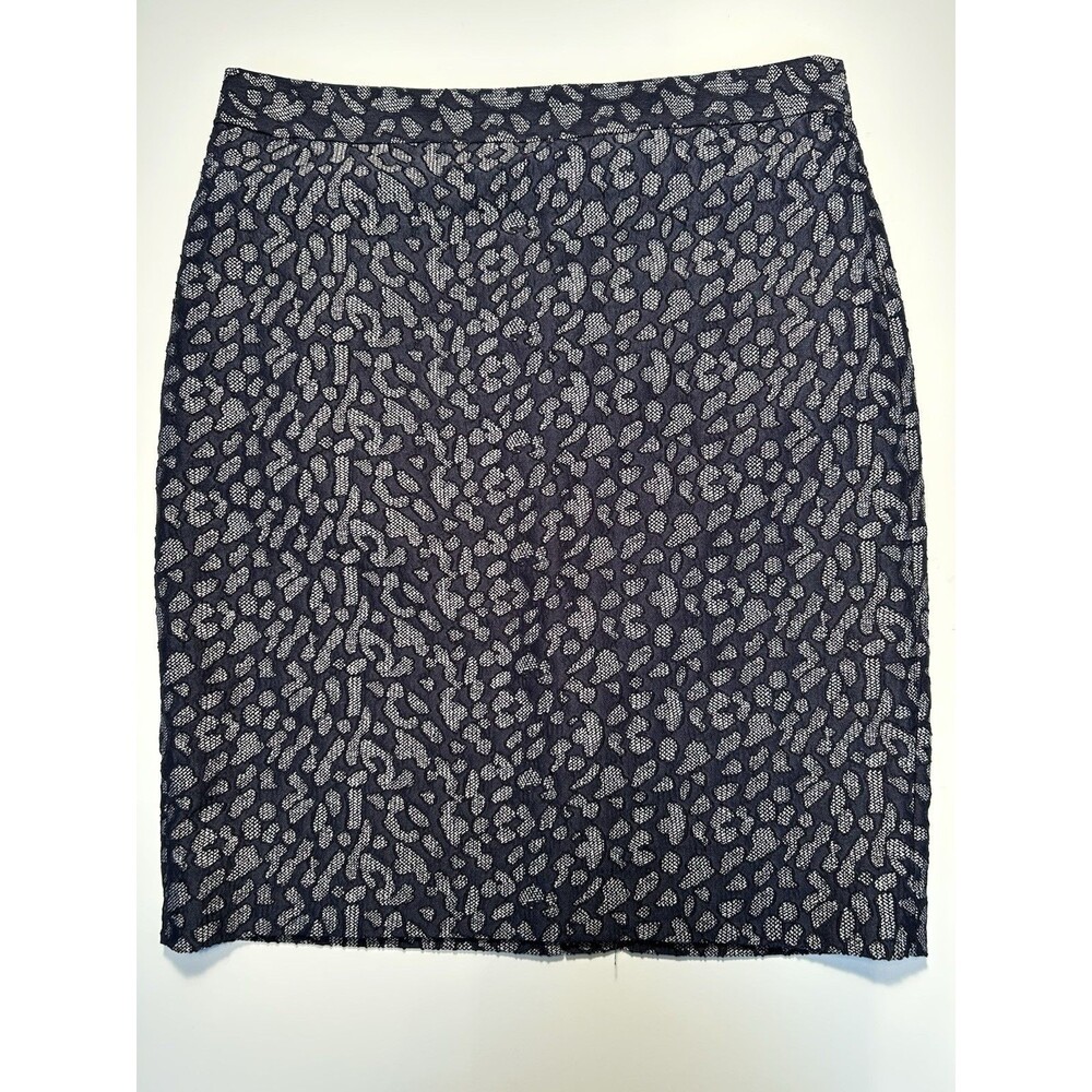 BANANA REPUBLIC Womens Blue Gray ANIMAL JACQUARD PENCIL  Skirt Size 10 31X22